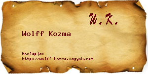 Wolff Kozma névjegykártya